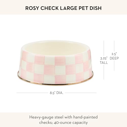 Enamel Pet Dish (Rosy Check / Large)