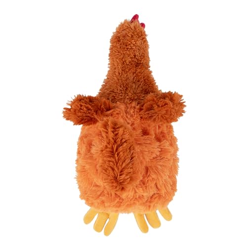 Interactive Squeaky Dog Toy (Crinkle Chicken (Brown) / Large)