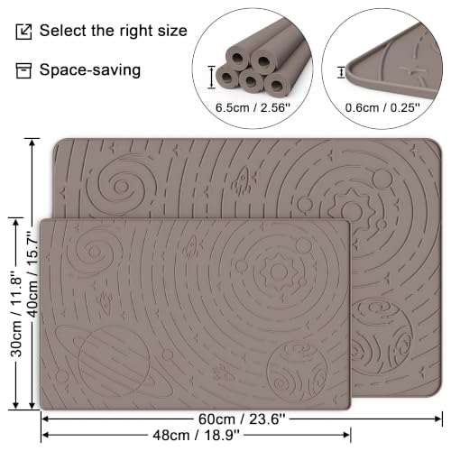 Galaxy Pet Feeding Mat (18.9"L x 11.8"W / Beige)