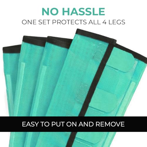 Mesh Horse Fly Boots Set of 4 (Green)