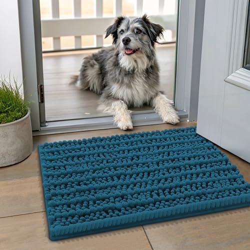 Dog Door Mat for Muddy Paws 24x16 (Layered-Atlantic Blue / 24"X16")