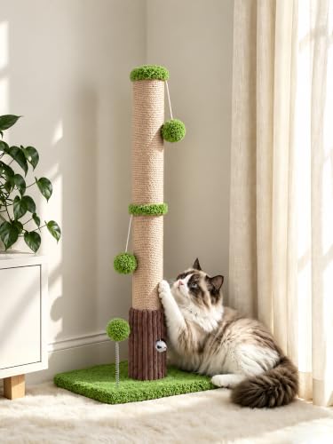 Funny Cat Scratching Posts Sturdy Scratcher Posts 33'' Green (Green / 33‘’)