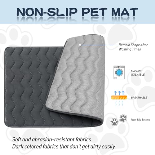 Dog Crate Mat (Upgraded Thick Black / 36.0"L x 23.0"W)