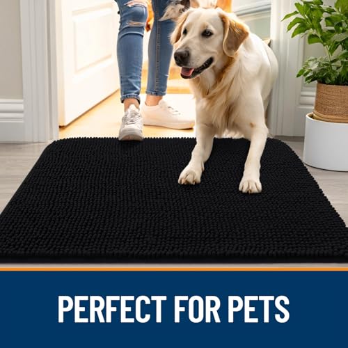 Dog Door Mat for Muddy Paws 70x24 (Black / 70" X 24")