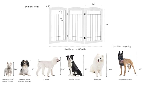 Freestanding Wire Pet Gate for Dogs (Sliver / 【3 Panels】60"W x 30"H)