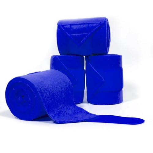 Horse Polo Leg Wraps Soft Fleece Wraps Equestrian Leg Bandage 4 (Royal Blue / Full(10ft))
