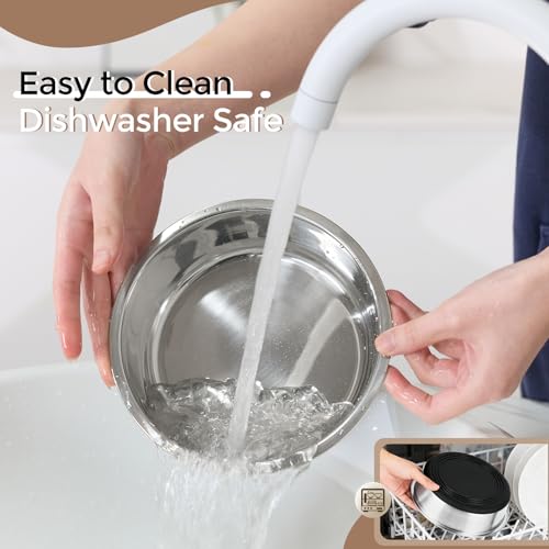 Dog Bowls Food Grade Stainless Steel for Food and Water (Black / 3 Cup)