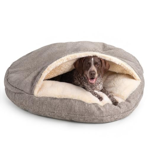 Cozy Cave Dog Bed (45.0"L x 45.0"W x 8.0"Th / Merlin Linen)