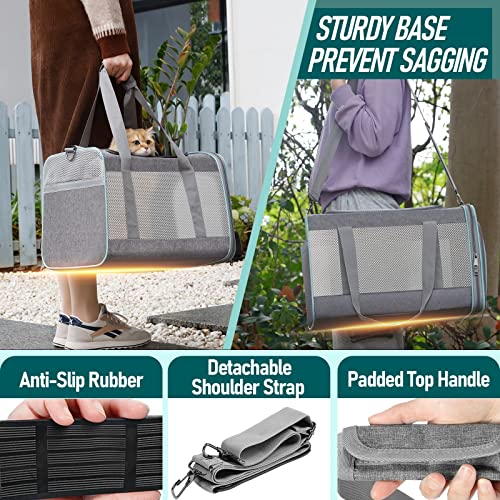 Large Cat Carrier Soft (Grey / 18.1"L x 11.8"W x 11.8"H)
