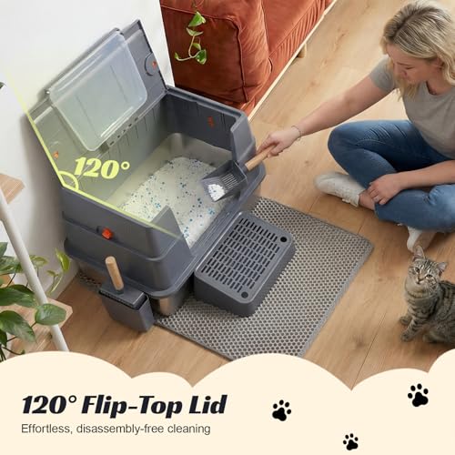 Stainless Steel Cat Litter Box with Lid