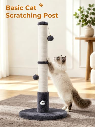 Funny Cat Scratching Posts Sturdy Scratcher Posts 33'' Grey (Dark Grey / 33‘’)