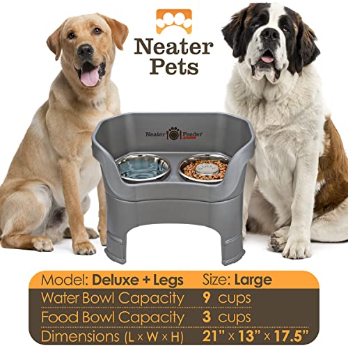 Neater Feeder Deluxe Mess (Large + Slow Feed Bowl Combo / Gunmetal)
