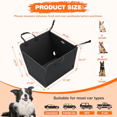 Half Dog Car Seat Cover for Back Seat (Black)
