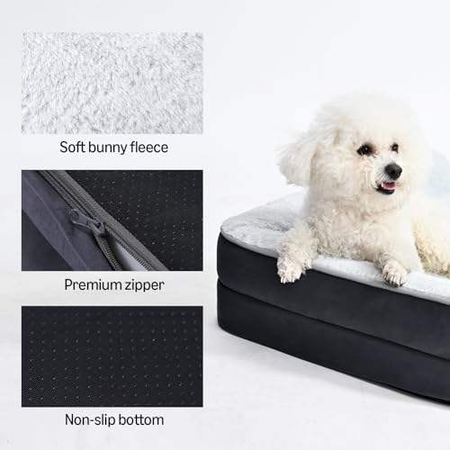 Washable Orthopedic Dog Bed for Large Dogs (L-42"×30"×8" / Light Gray)