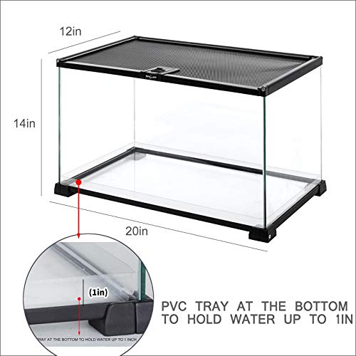 Full Glass 15 Gallon Reptile Tank (20"W X 12"D X 14"H (15 Gallon))