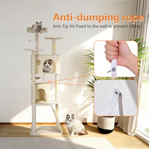 81" Cat Tree Tower (81in / Beige)