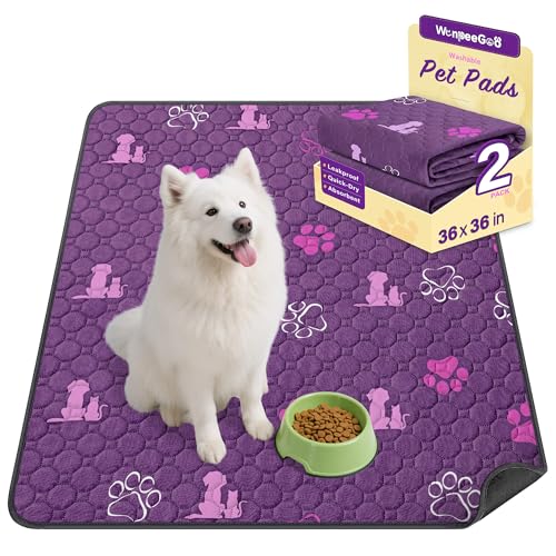Washable Pee Pads for Dogs (Purple / 36"x36" (Pack of 2))