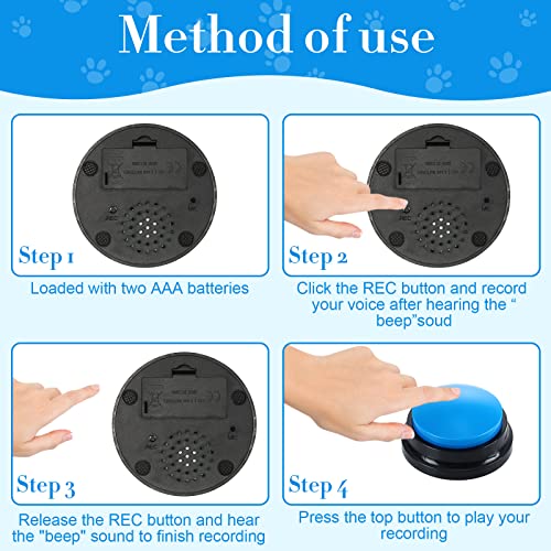 16 Pcs Voice Recordable Dog Buttons for Communication (Classic Colors)
