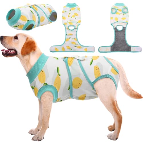 Recovery Suit for Dogs Cats (2x-large (Back:24.8-29.5'', Weight:70+ Lb) / Lemon Zest)