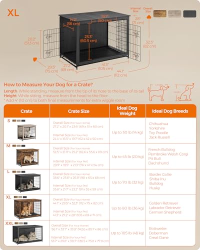 44.1" Dog Crate Furniture (Ink Black / 44.1"L x 29.5"W x 32.3"H)