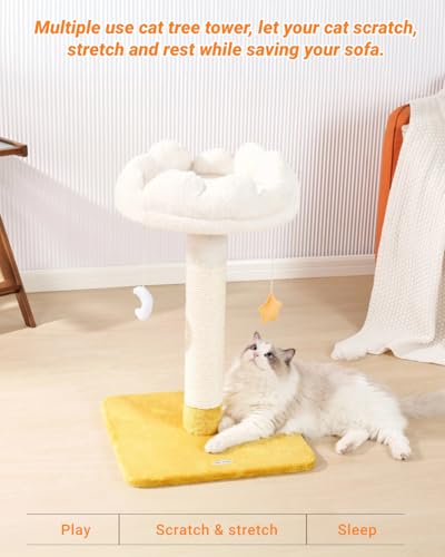 Tall Cat Scratching Post with Large Bed (28" with Scratching Post)