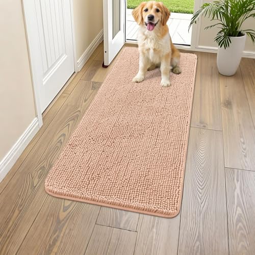 Dog Door Mat for Muddy Paws 44x24 (Peach / 44"X24")