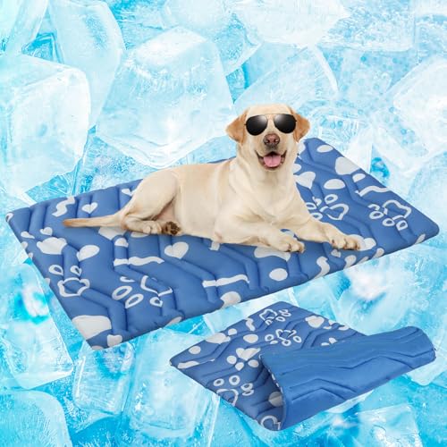 Cooling Mat for XLarge Dogs (Navy Blue / 59.0"L x 40.0"W x 1.0"Th(XL))
