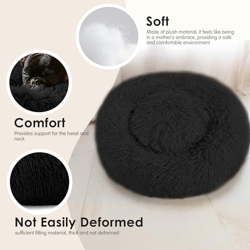 Dog & Cat Bed (Black / 20.0"L x 20.0"W x 8.0"Th)
