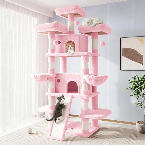 82 Inches Large Cat Tree (82 in / Pink)