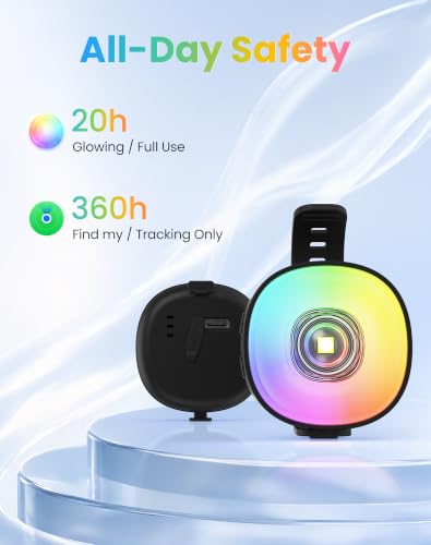 2-in-1 Dog Tracker GPS with LED Light, Pet GPS for Pets,Rechargeable (Black)