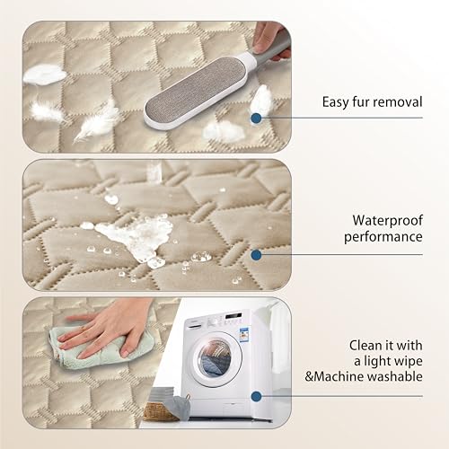 Waterproof Blanket for Dogs (40x50 Inch (Pack of 1) / Dark Beige)