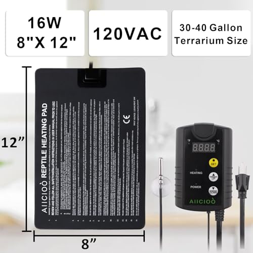 Under Tank Heater Thermostat (8" X 12"(16W) with Thermostat)