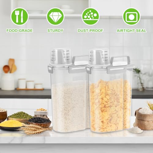 Rice Storage Container 3 to 5 Lbs (3Qt-Light Grey)