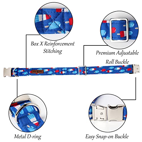 Patriotic Dog Collar with Bowtie (Popsicle / X-Large (Pack of 1))