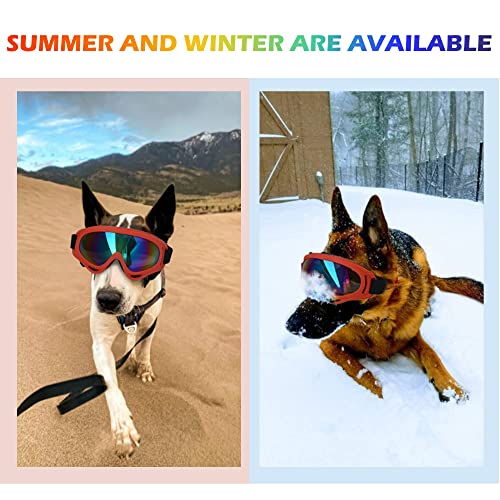 Large Dog Sunglasses (Red Frame&Colorful Lens&L)