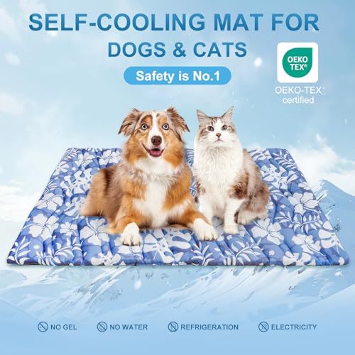Cooling Mat for Large Dogs (Hawaii Blue / 48.0"L x 28.0"W x 1.0"Th(L))