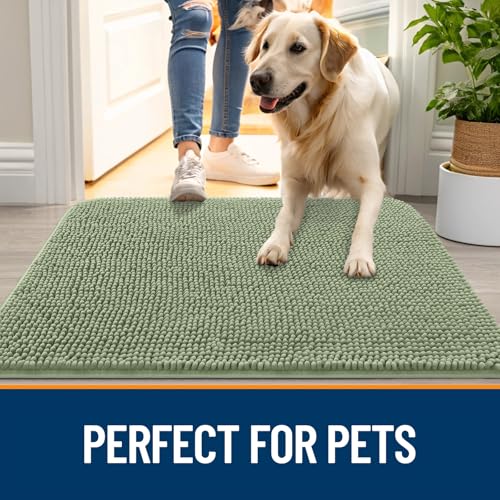 Dog Door Mat for Muddy Paws 47x24 (Sage Green / 47" X 24")