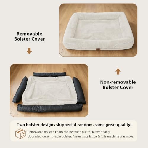 Orthopedic Washable XXL Dog Bed for Extra Large Dogs (Beige / 45"L x 35"W x 7.5"Th)