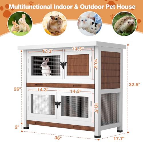 2 Story Rabbit Hutch (Walnut)