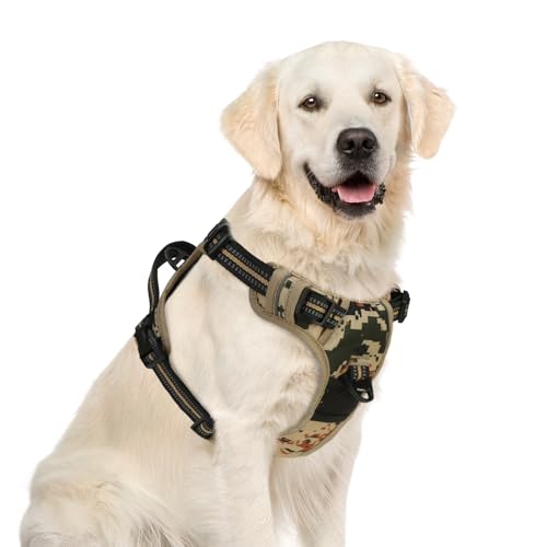 No Pull Tactical Dog Harness for Large (Camouflage / X-Large)