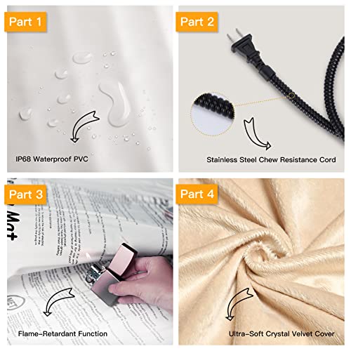 Pet Heating Pad (Beige / 18.0"L x 16.0"W x 0.6"Th)