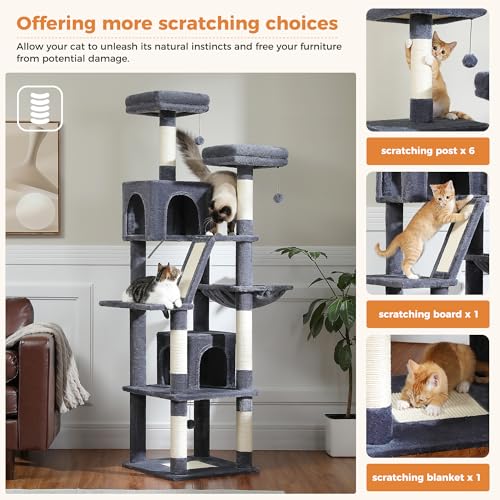 Large Cat Tower (XL-70" / Dark Gray)