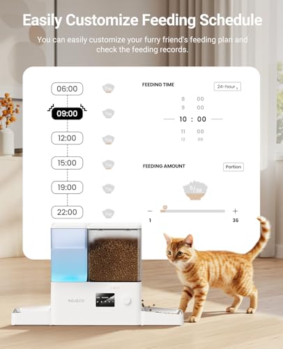 Automatic Cat Feeder and Water Dispenser (White / 8.5L-WiFi)