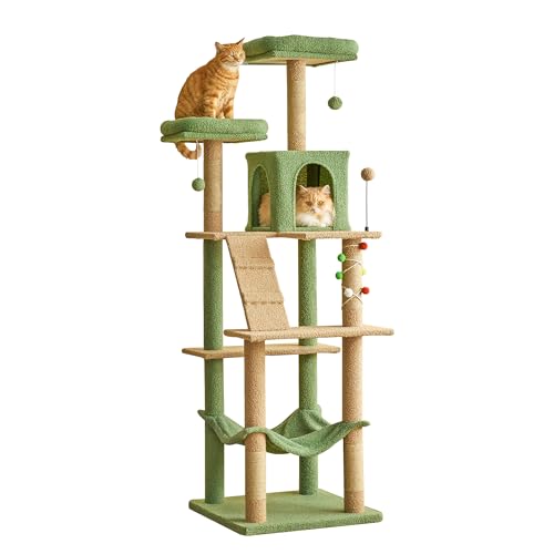 70.1 Inch Green Large Cat Tree (70.1 in / Green)
