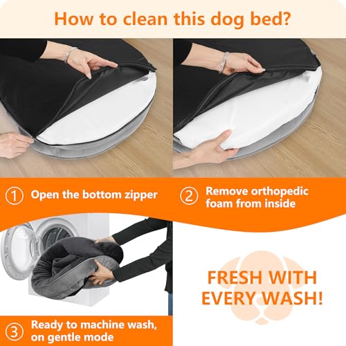 Orthopedic Waterproof Medium Dog Bed Sofa (Dark Grey / Medium(36 x 25.5 x 6 inch))