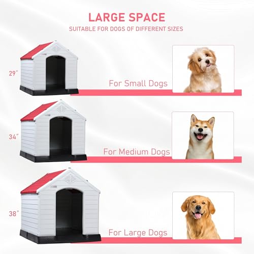 Large Dog House (Red / 38.8"L x 35"W x 37.4"H)