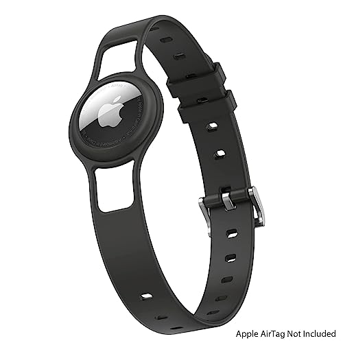 SaharaCase Silicone Dog Collar for Apple AirTag (Black)