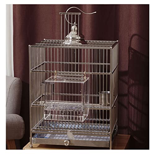 Metal Rectangle Bird Cage Stainless Steel Bird Cage Parrot Bird Cage Outdoor Portable Birdcage for Decoration Houses