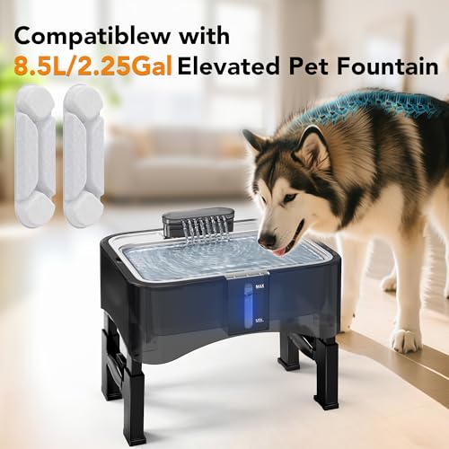 8.5L Elevated Dog Water Fountain with 4 Heights Adjustable