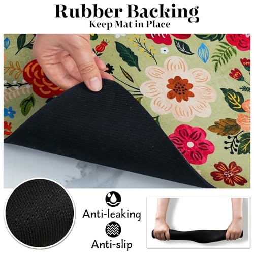Dog Food Mats for Floors (Green / 24"L x 16"W)